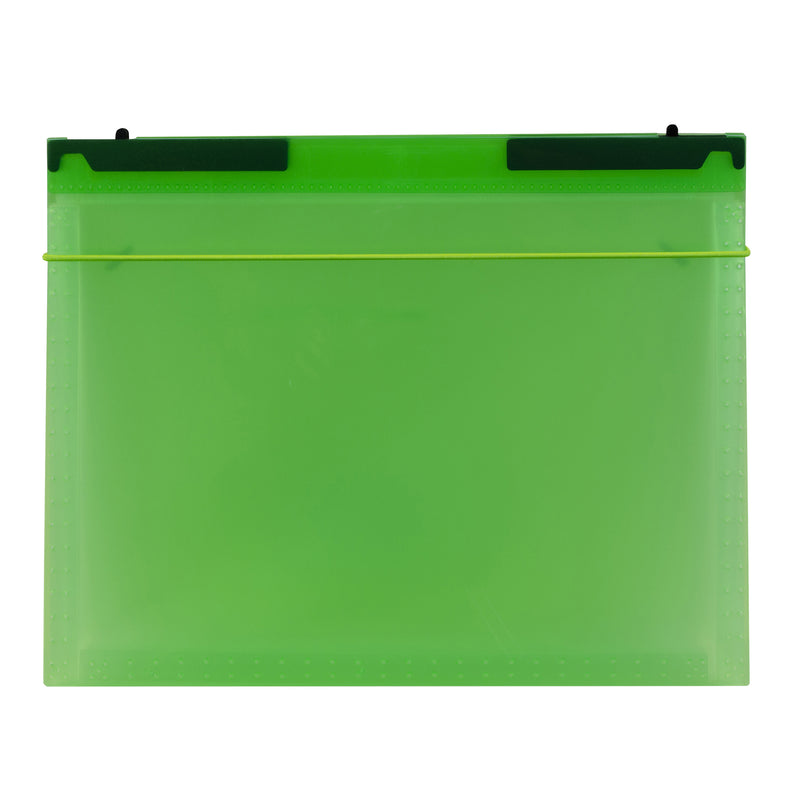 Expanding File Folder, 7-Pocket, Hanging Tabs, Bright Green