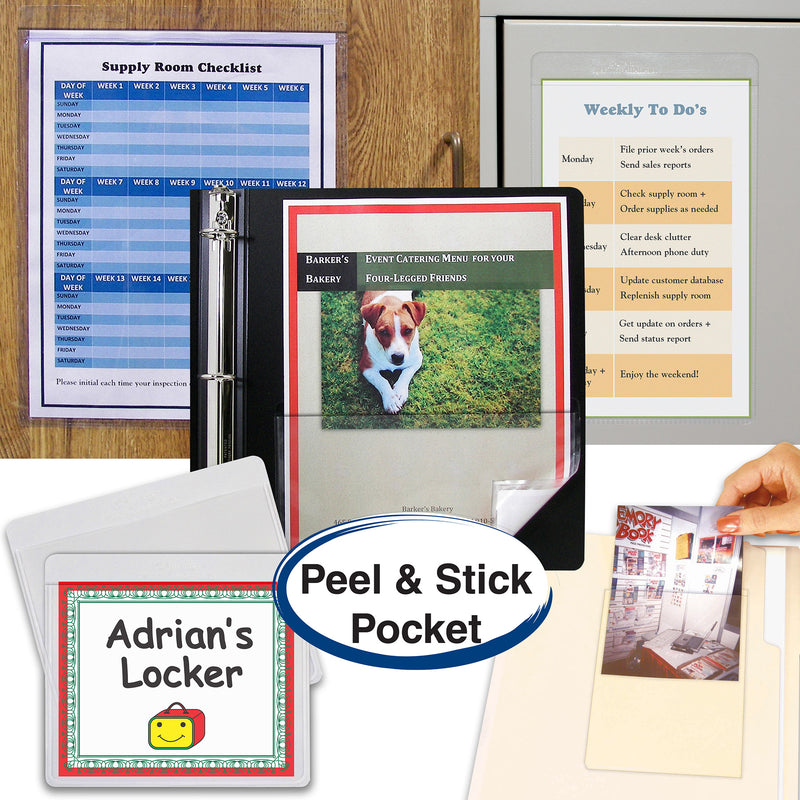 Add-On Filing Pocket, 8-3-4" x 5-1-8", Pack of 10