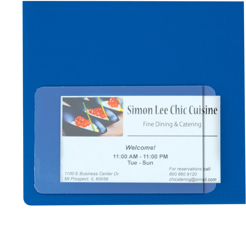 Self-Adhesive Business Card Holder, Side Load, 2" x 3-1-2", Pack of 10