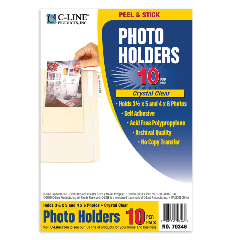 (5 Pk) Peel & Stick Photo Holders Clear