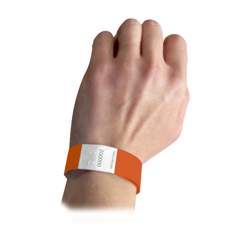 Security Wristbands Orange 100-pk