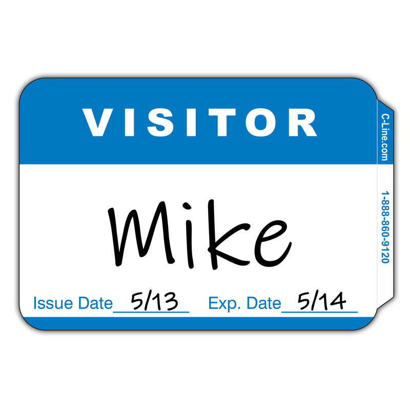 (5 Pk) Self Adhesive Name Badges Blue