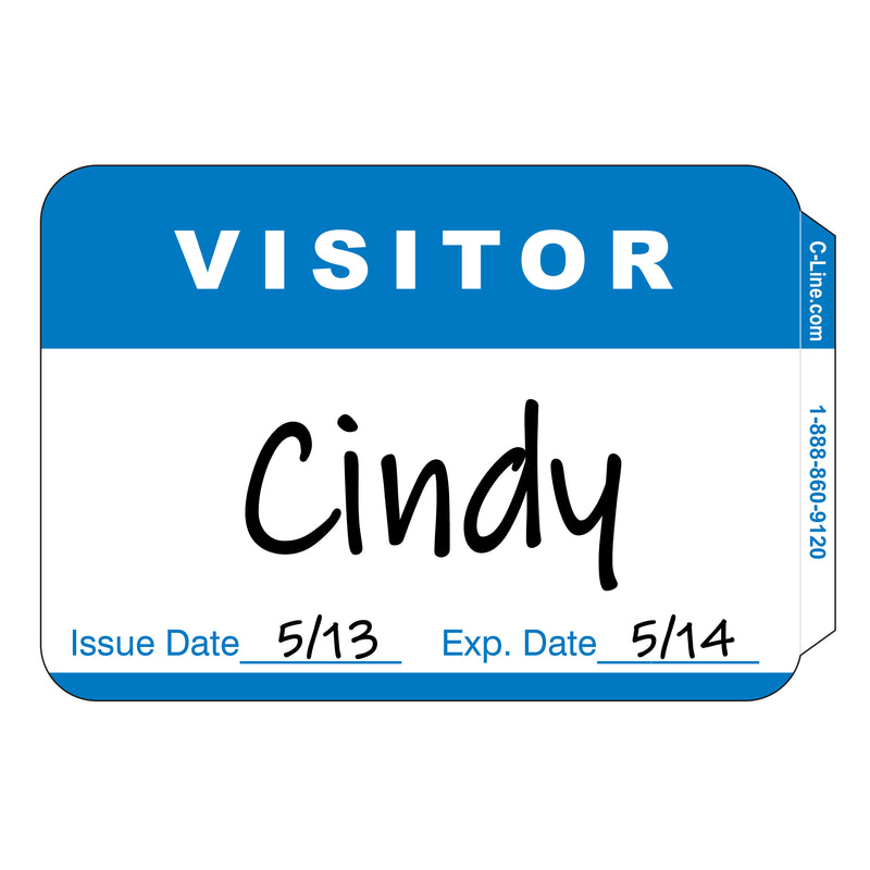 (5 Pk) Self Adhesive Name Badges Blue