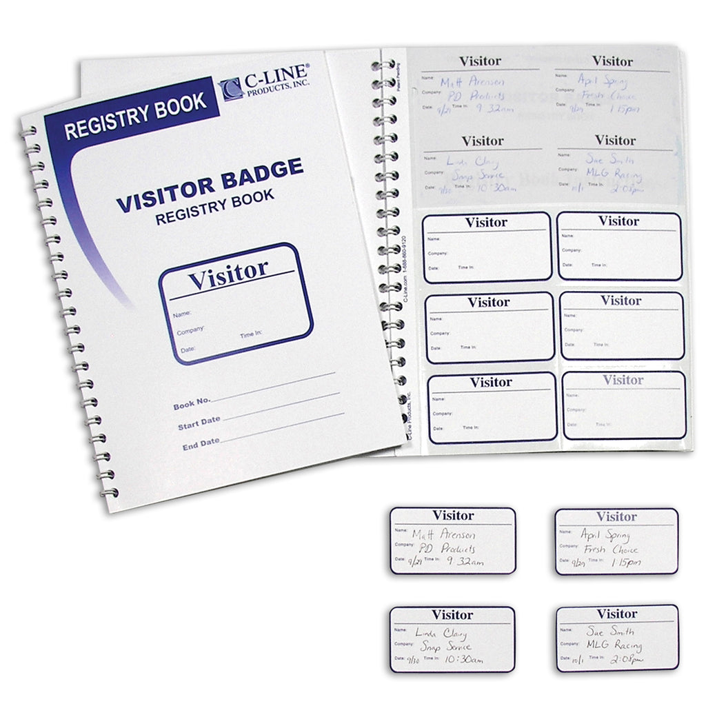 Visitor Badges With Registry Log 150 Badges & Log Book