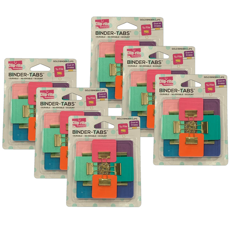 (6 Pk) Binder Tabs Asstd Gold