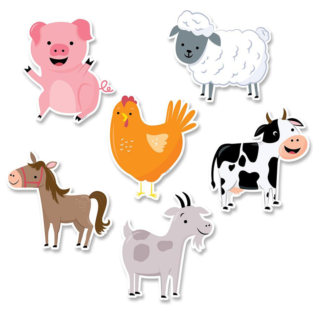 (3 Pk) Farm Friends 6in Designer Cutouts