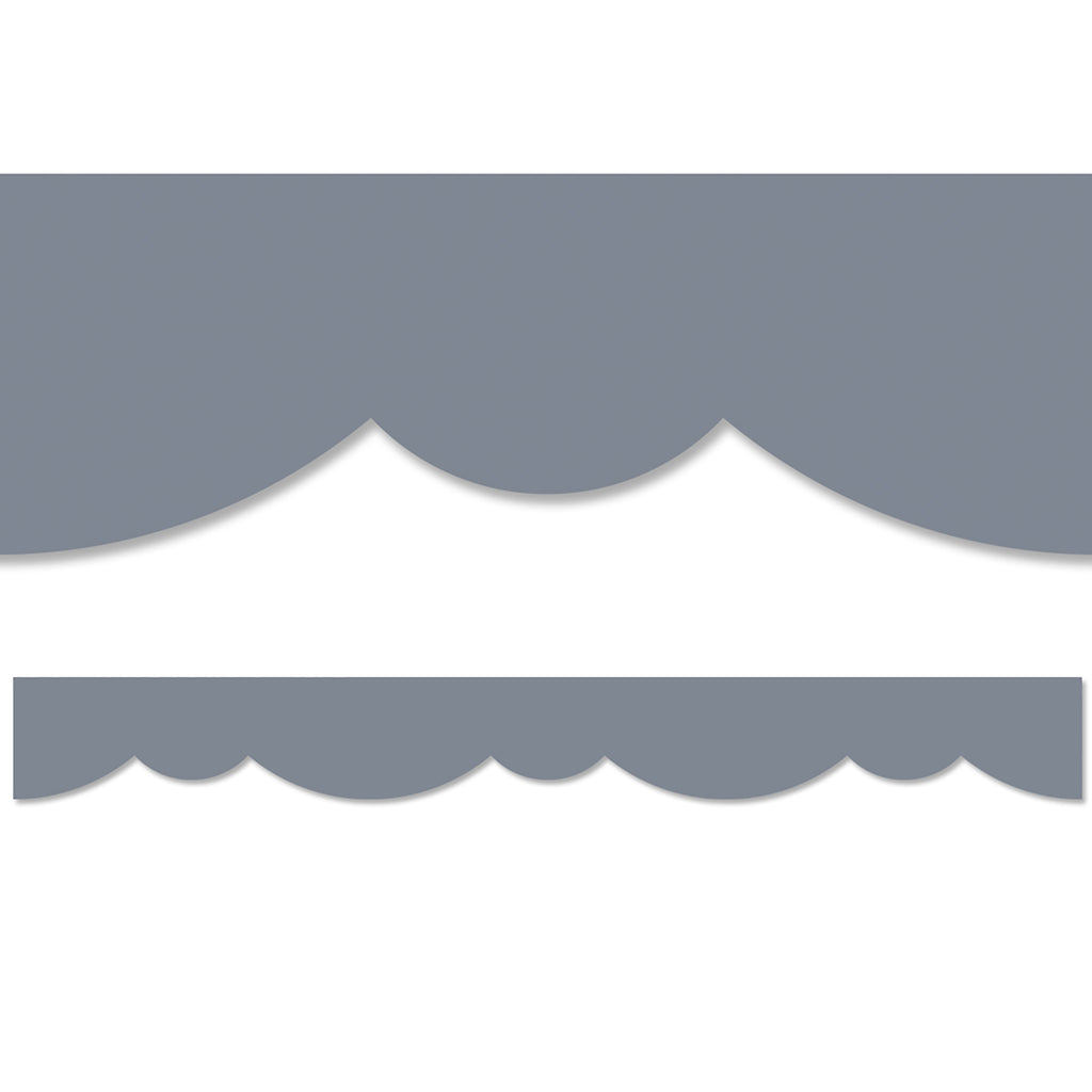 Charcoal Stylish Scallops Border