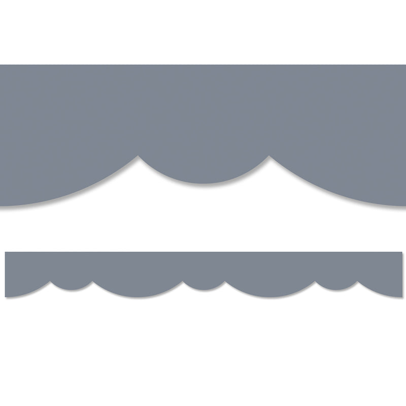 Charcoal Stylish Scallops Border
