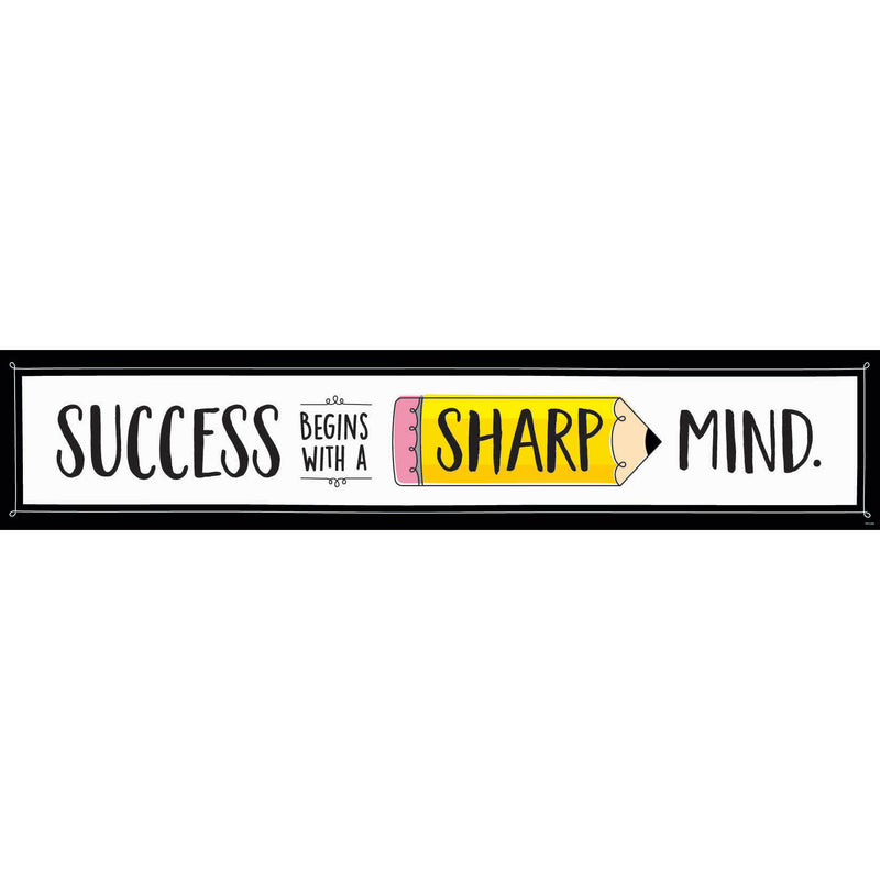 Doodle Pencil Double-Sided Banner, 39" x 8"