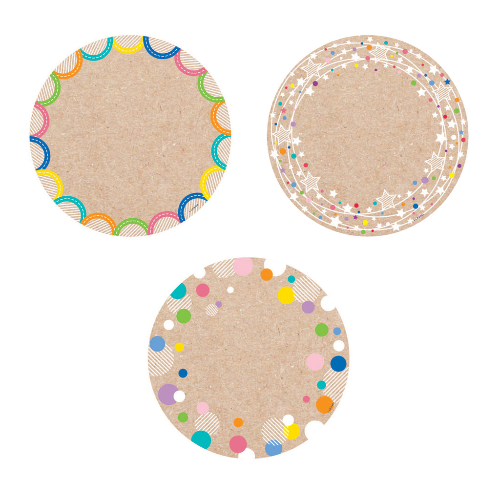 Colorful Kraft Cards 6in Cut Outs Designer