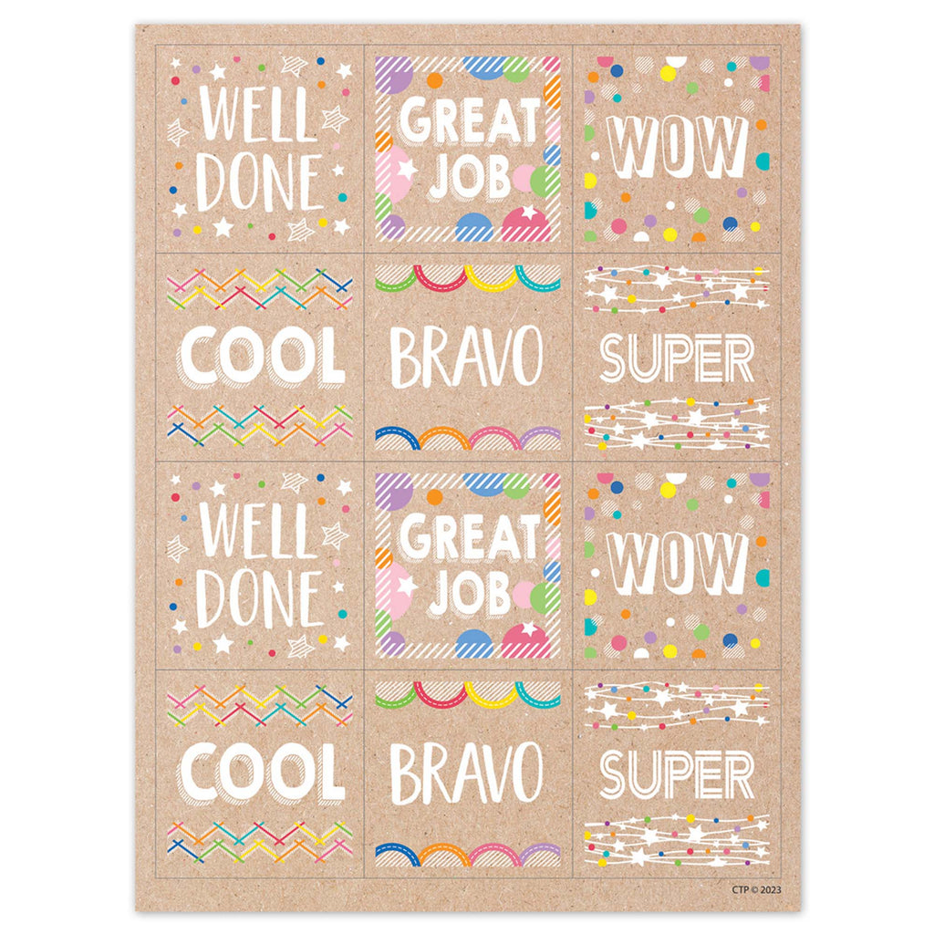 Colorful Kraft Rewards Stickers