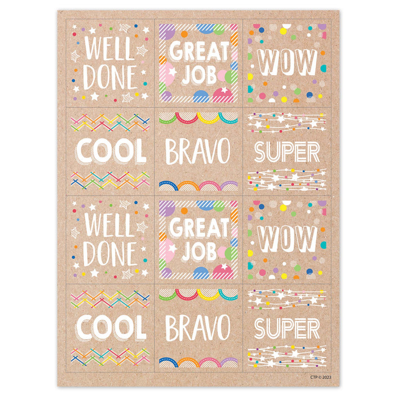 Colorful Kraft Rewards Stickers