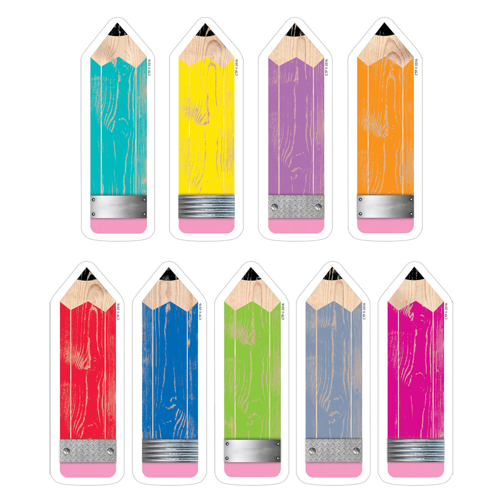 (3 Pk) Pencils 6in Cut Outs Upcycle Style