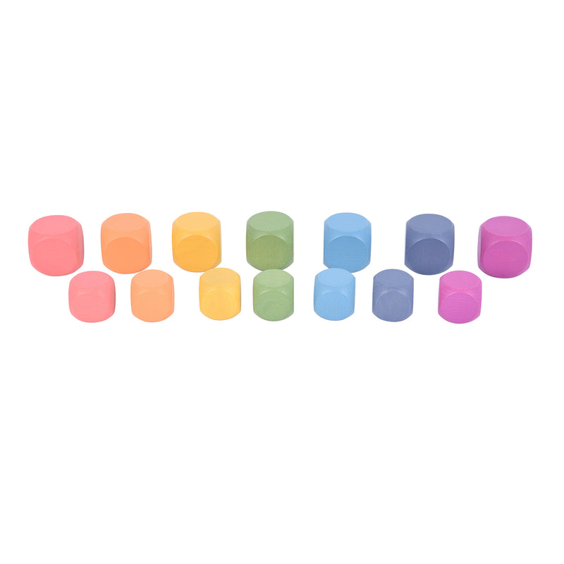 Rainbow Wooden Cubes Set Of 14