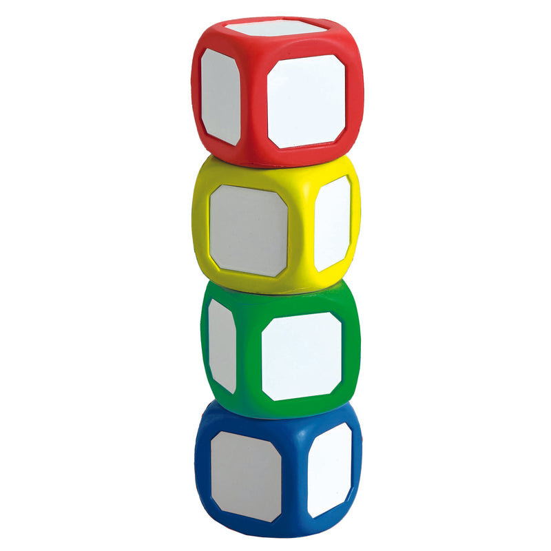 Magnetic Write-on Wipe-off Dice Set Of 4 Small Dice In Assorted Colors