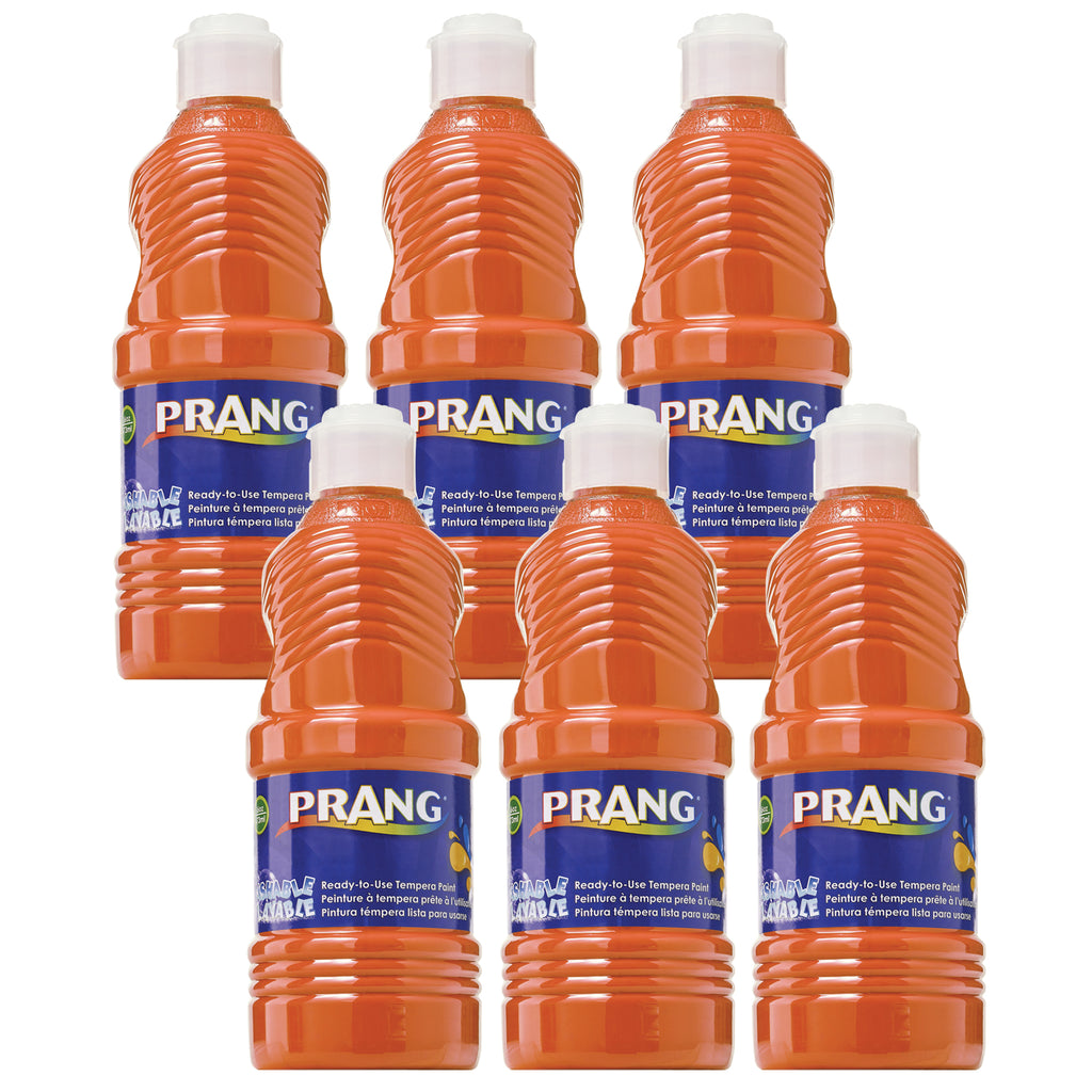 (6 Ea) Prang Washable Paint 16oz Orange