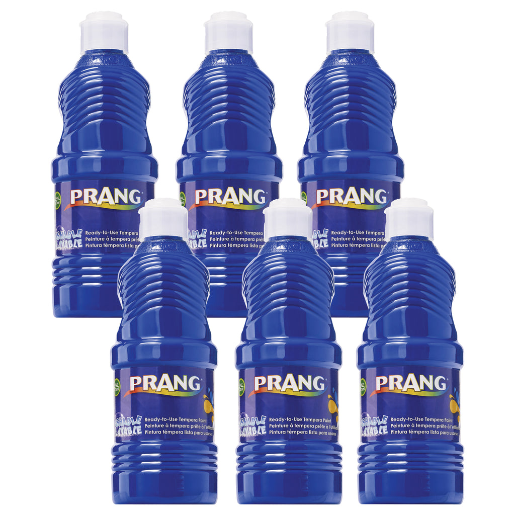 (6 Ea) Prang Washable Paint 16oz Blue