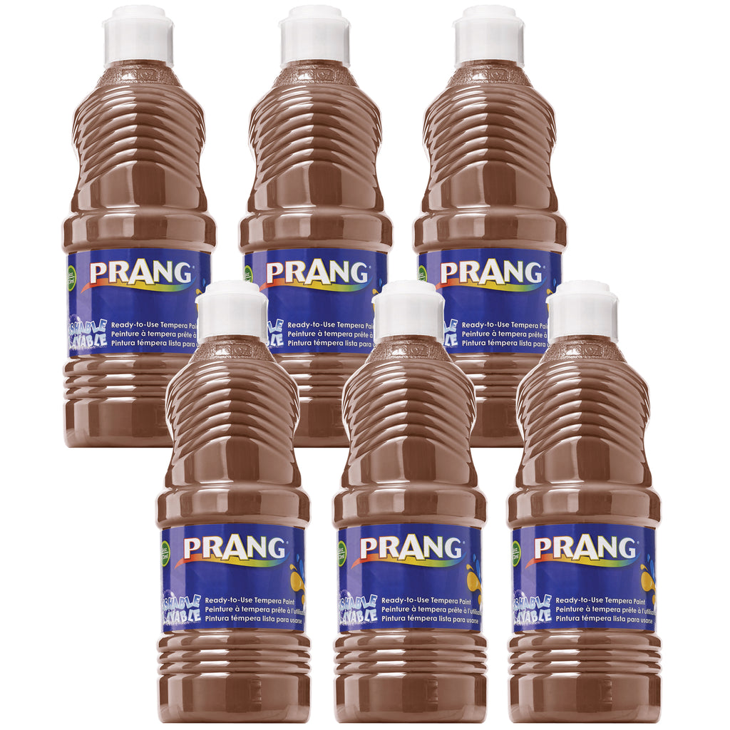 (6 Ea) Prang Washable Paint 16oz Brown