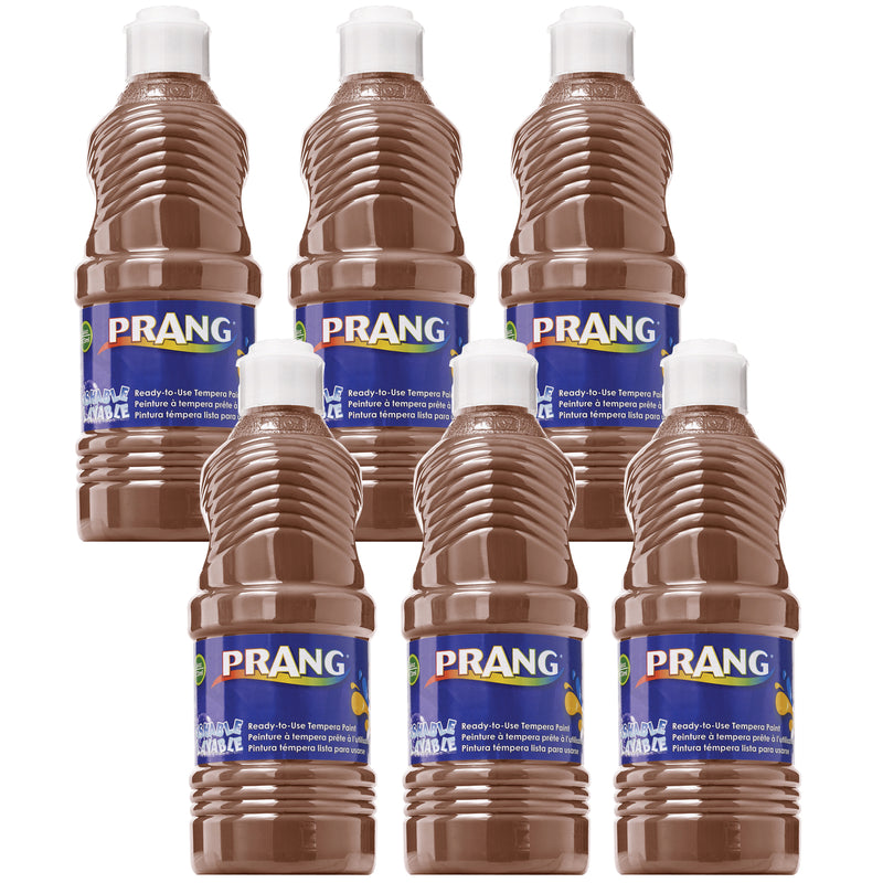 (6 Ea) Prang Washable Paint 16oz Brown