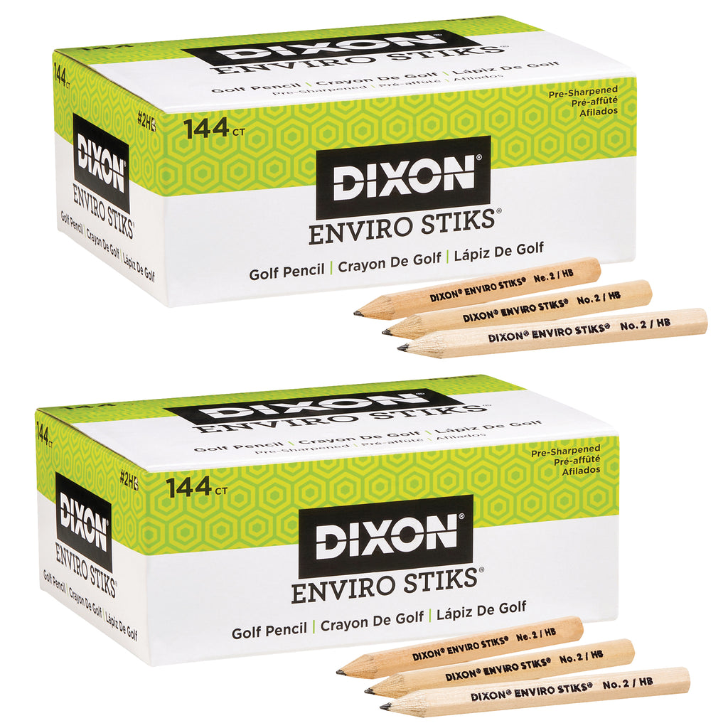 (2 Pk) Dixn Envirostiks Golf Pencils 144ct