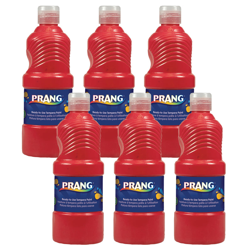 (6 Ea) Ready To Use Tempera 16oz Red
