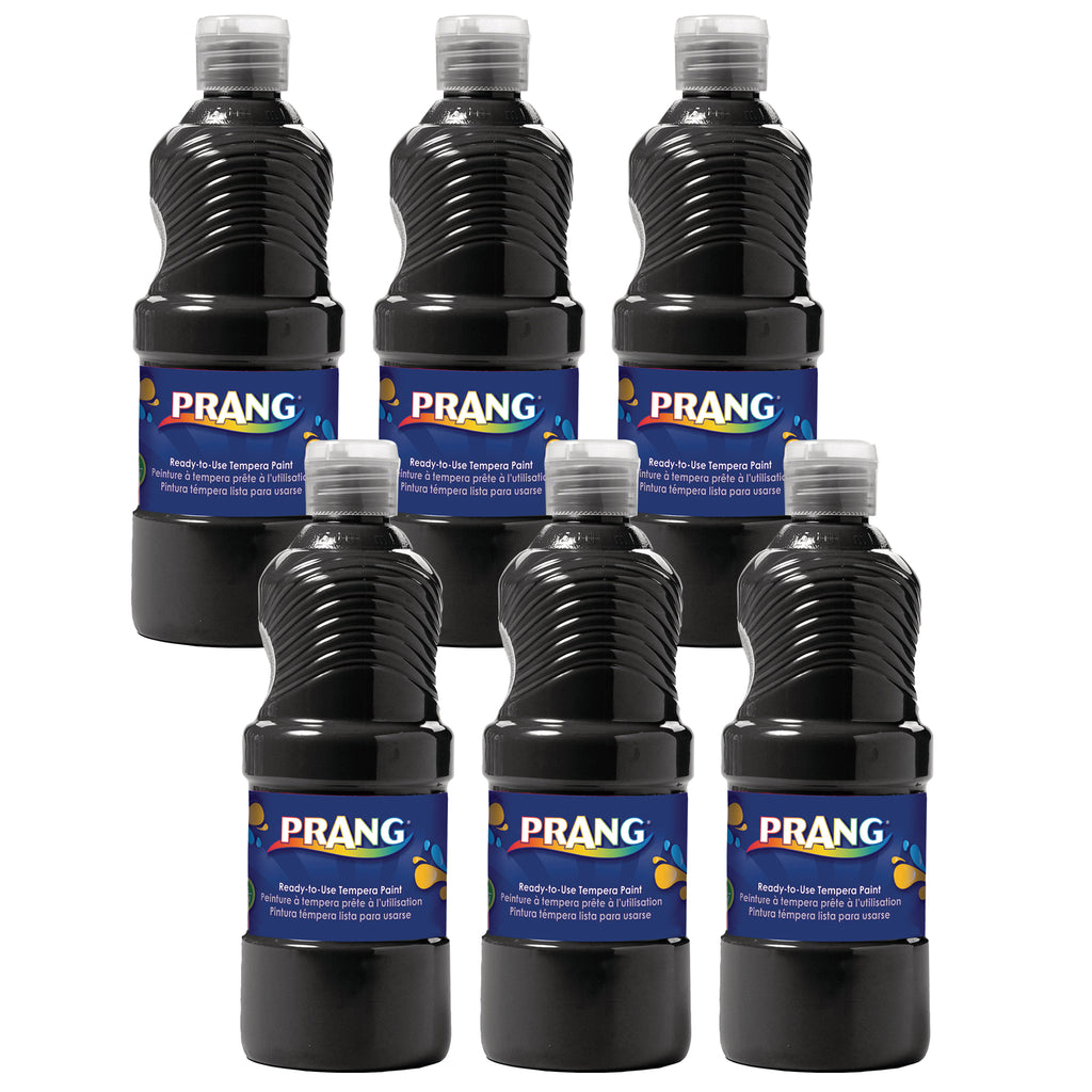 (6 Ea) Ready To Use Tempera 16oz Black