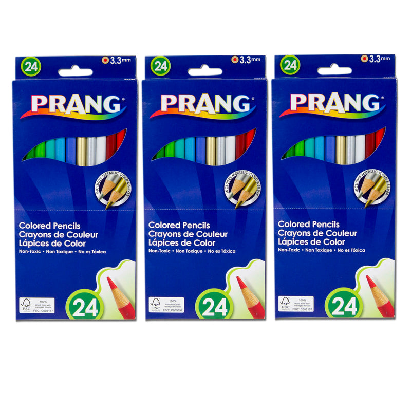 (3 Bx) Prang Colored Pencil Sets 24 Color