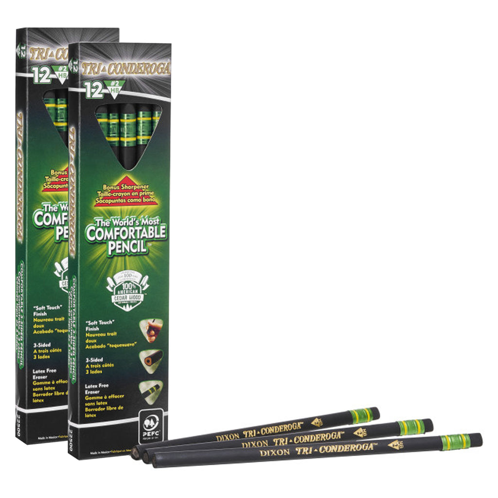 (2 Pk) Tri-conderoga Pencils 3-sided 12 Per Pack