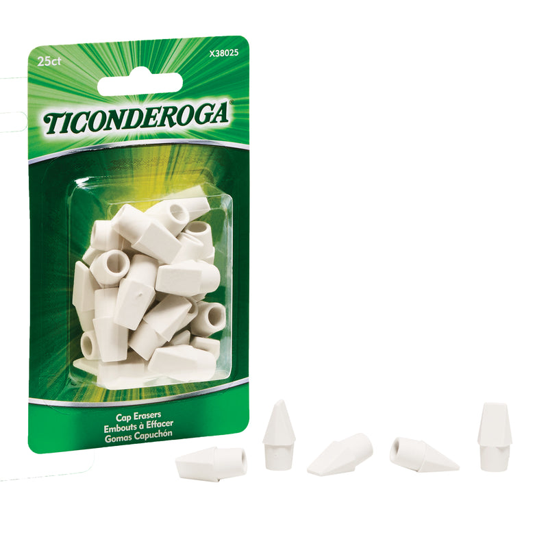 Wedge Cap Erasers White 25ct