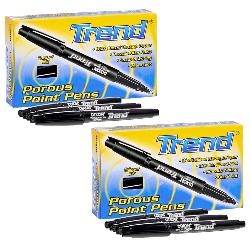 (2 Pk) Trend Porous Point Pens 12 Ct Black