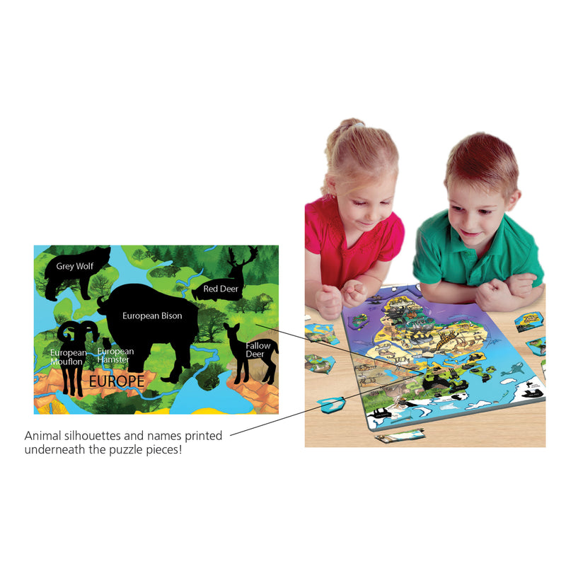 Wildlife Map Puzzle Eurasia  Africa