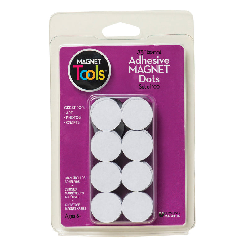 Adhesive Magnet Dots 3-4in 100-pk