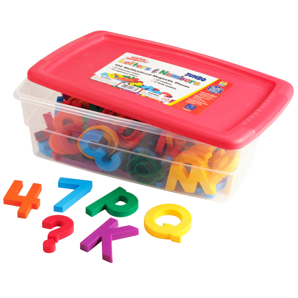 Jumbo Alpha & Mathmagnets 100 Pcs Multicolored