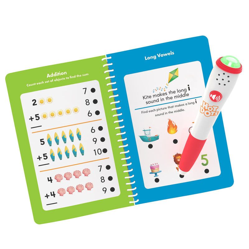 Hot Dots® Kindergarten Essentials Reading & Math Workbook