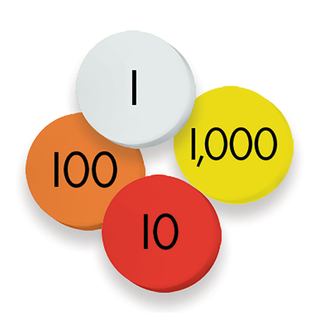 4-value Whole Numbers Place Value Discs Set