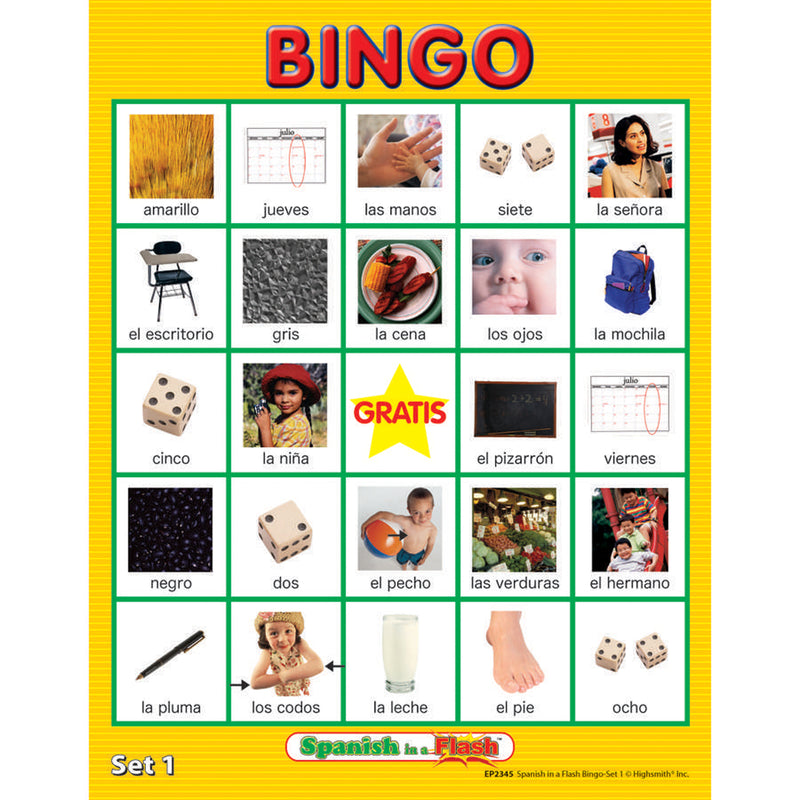 Spanish In A Flash Bingo Set 1