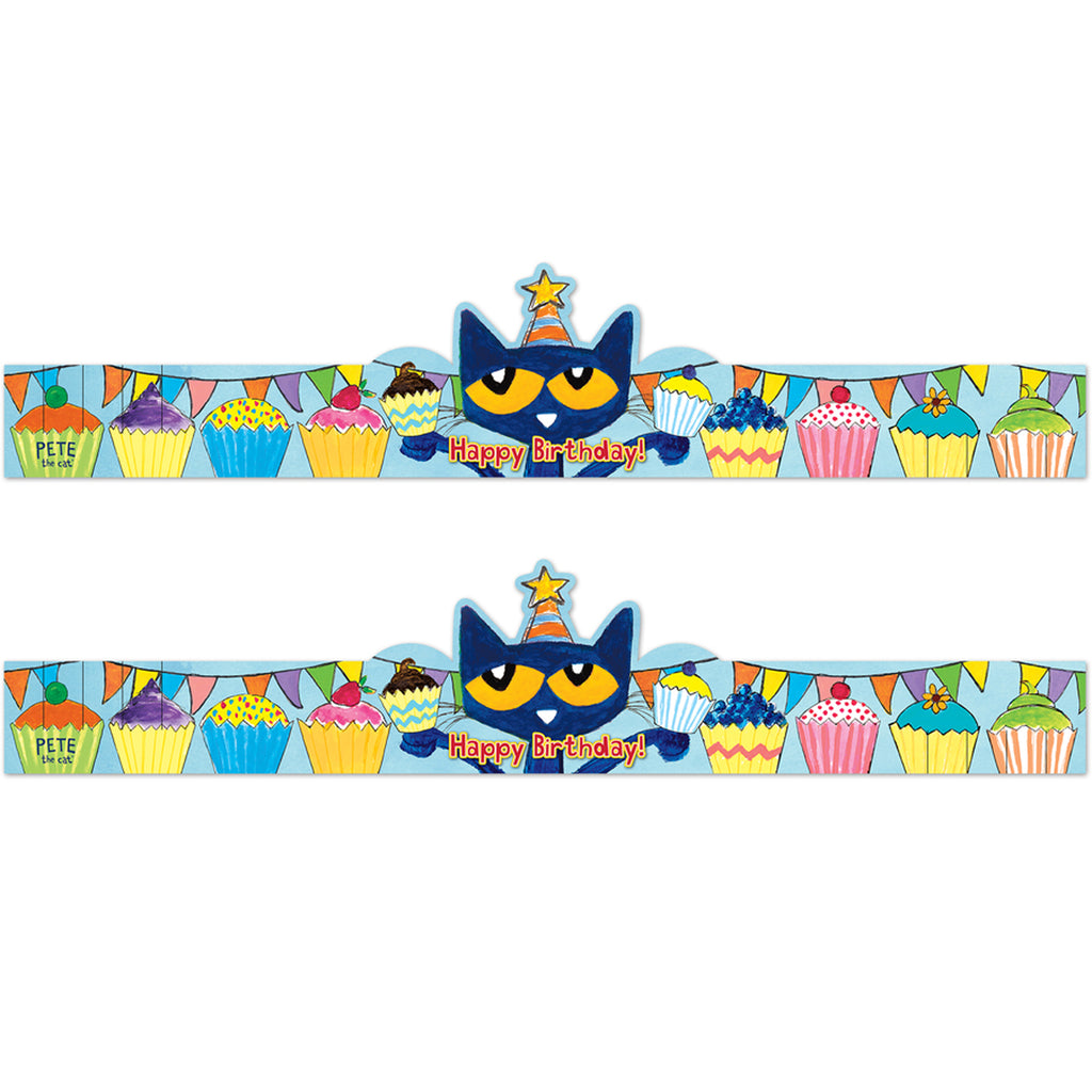 (2 Pk) Pete The Cat Happy Birthday Crowns