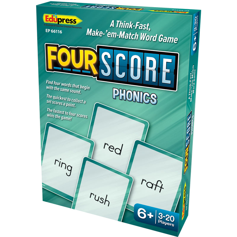 Four Score Card Game: Phonics, Pack of 3