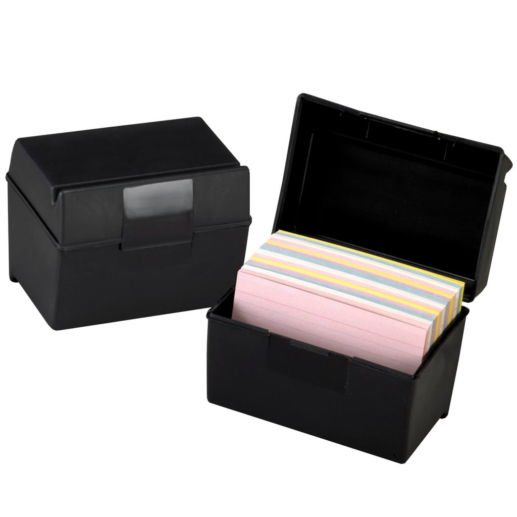 (3 Ea) Oxford Plastic Index Card Box 4x6