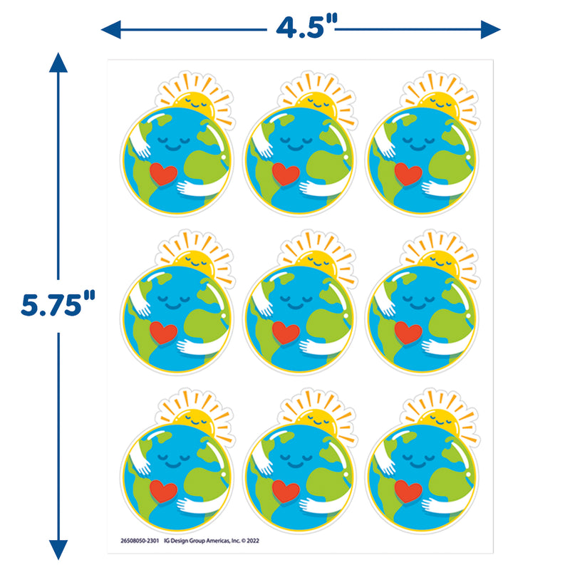 Earth Giant Stickers, Pack of 36
