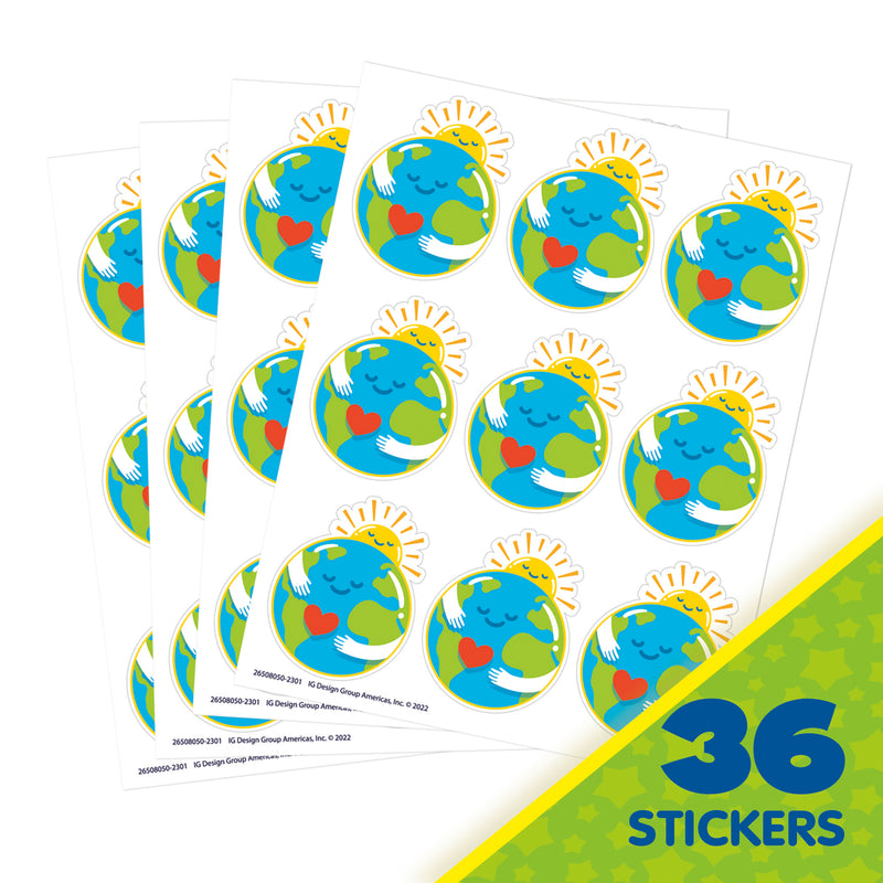 Earth Giant Stickers, Pack of 36