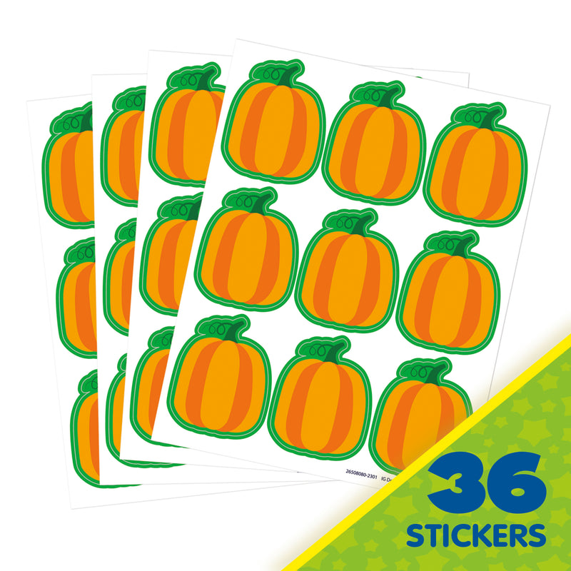 Fall Pumpkin Giant Stickers, Pack of 36