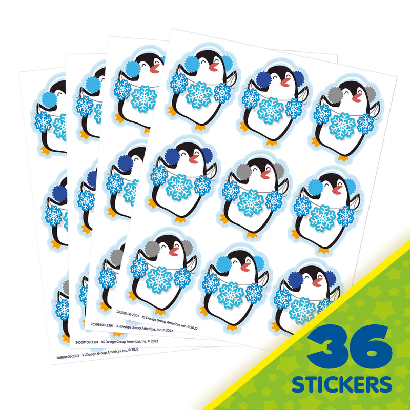 Winter Penguin Giant Stickers, Pack of 36