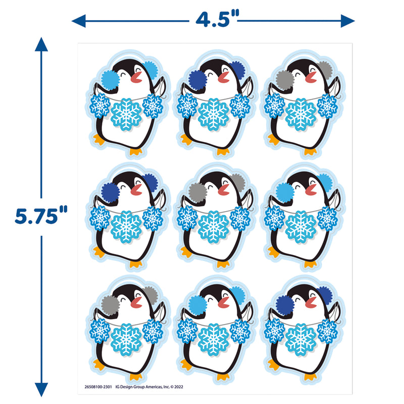 Winter Penguin Giant Stickers, Pack of 36