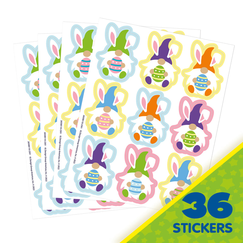 Easter Gnome Giant Stickers, Pack of 36