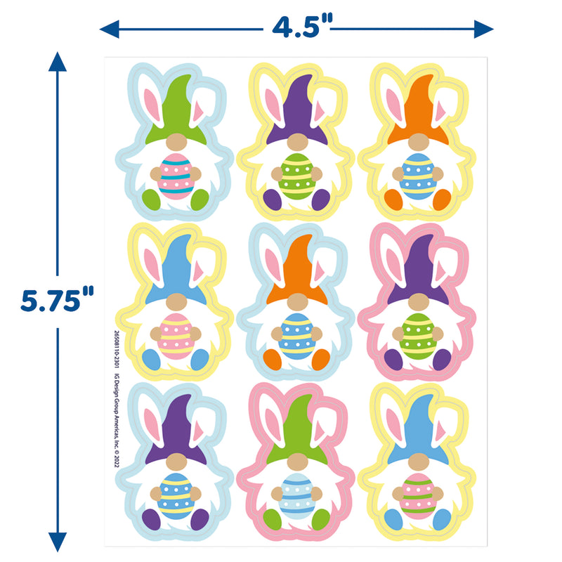 Easter Gnome Giant Stickers, Pack of 36