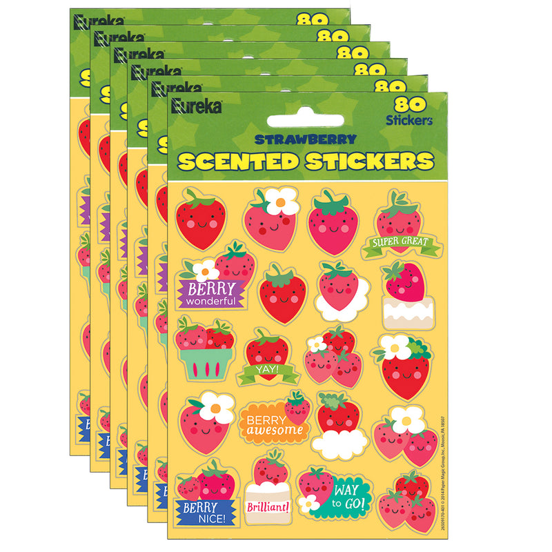 (6 Pk) Strawberry Scented Stickers