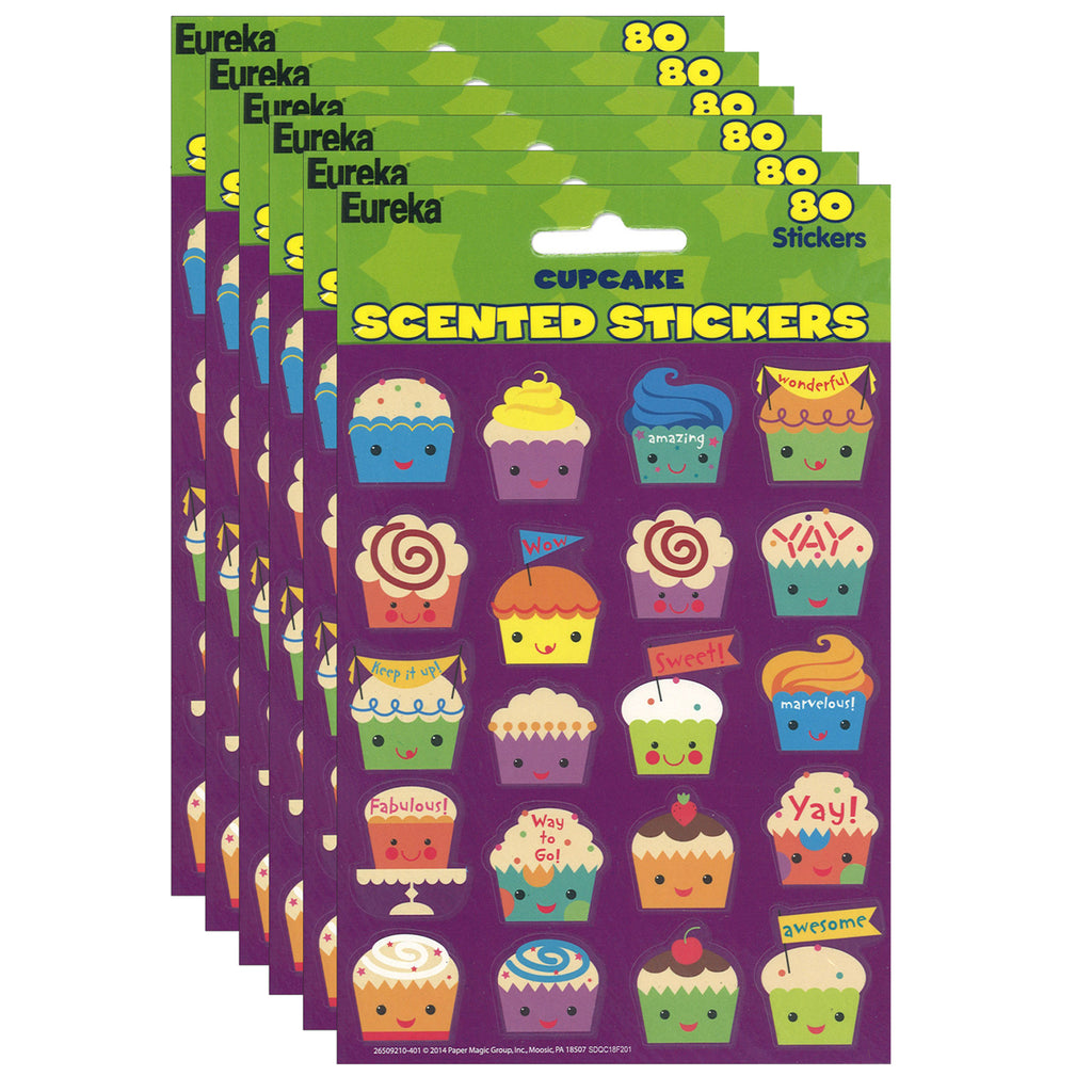 (6 Pk) Cupcake Scented Stickers