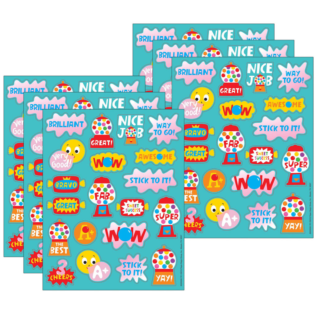 (6 Pk) Bubblegum Scented Stickers