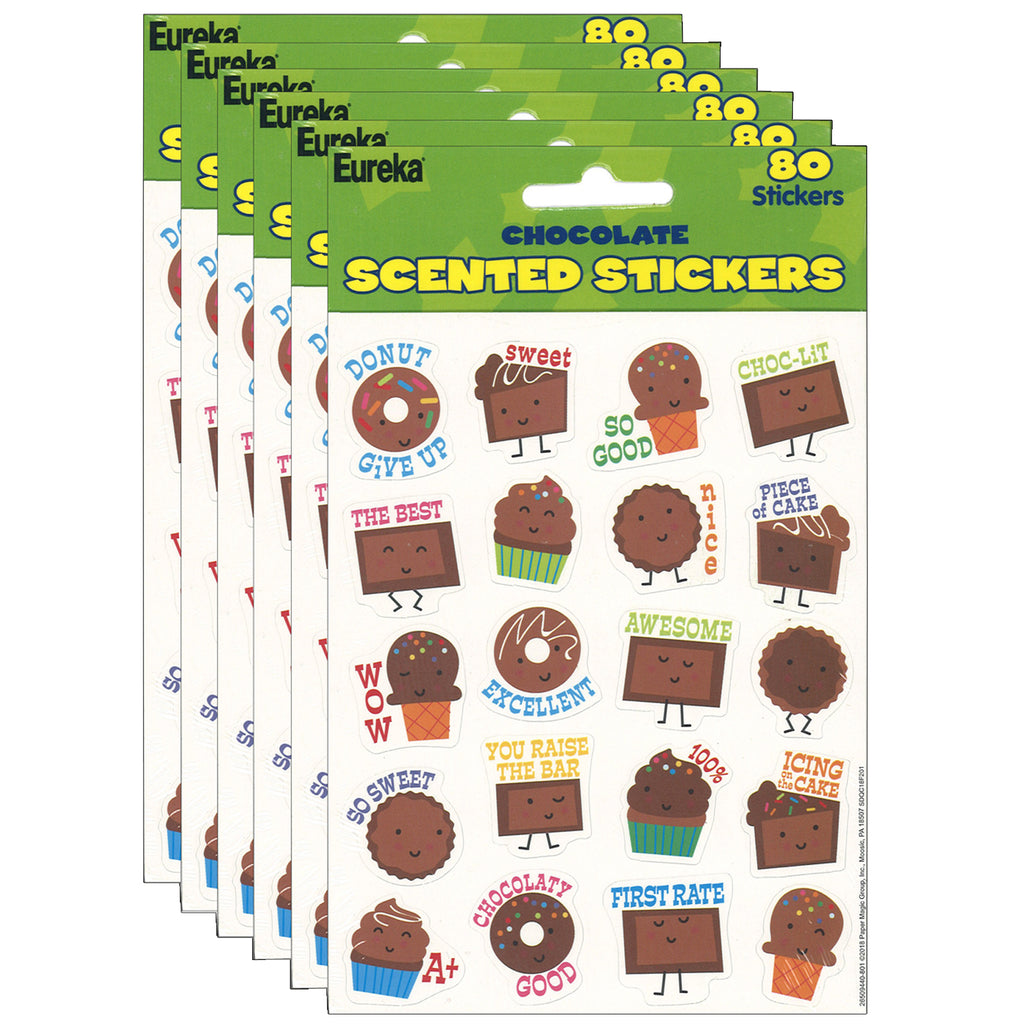 (6 Pk) Chocolate Stickers Scented